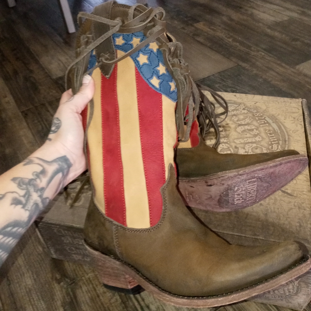 Liberty Black American Flag fringe Boots - Picture 6 of 6
